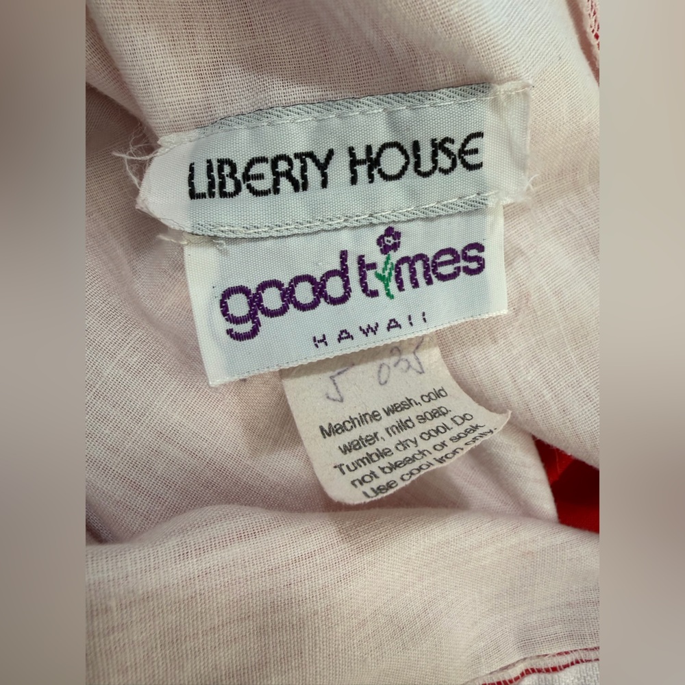 Vintage Liberty House Good Times Hawaii  Red White Dress Size 5 - Picture 12 of 14